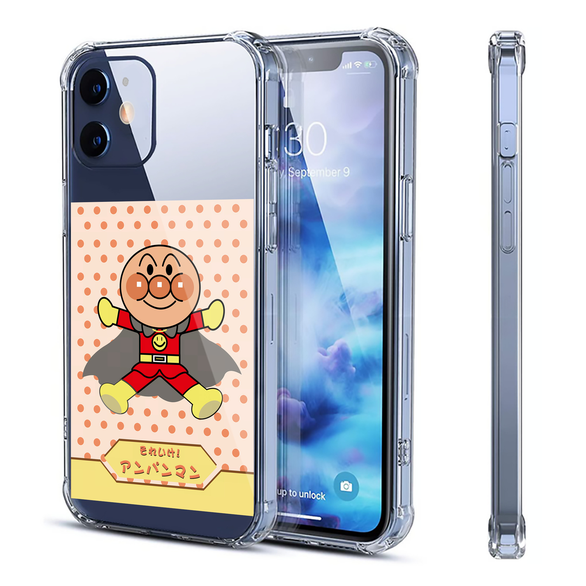 （画像用） アンパンマン Anpanman 【iPhone 12シリーズ対応】透明スマホケース（クリアソフトケース）
